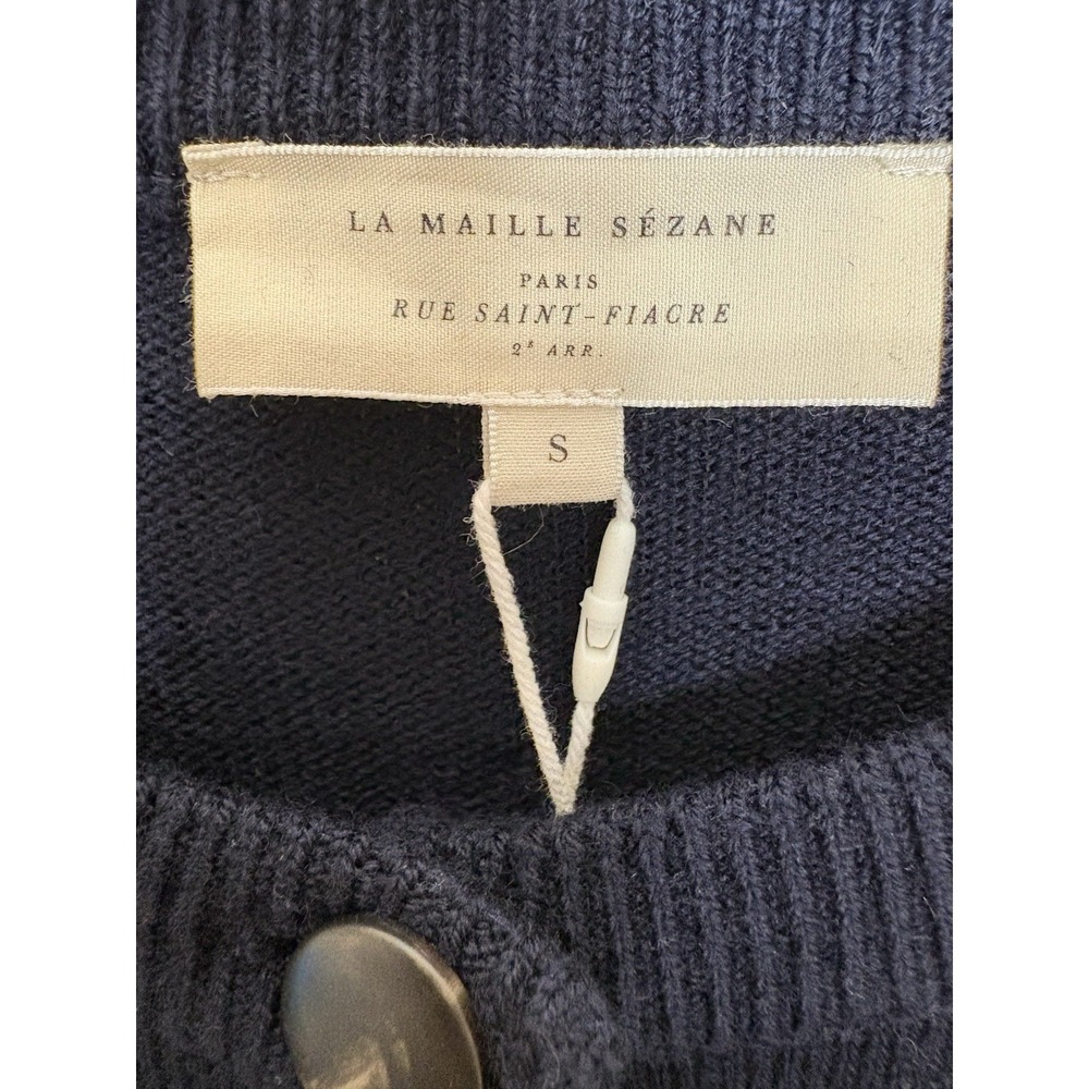 Sezane‎ Evelyn Merino Wool Navy Striped Sweater Dress Size Small NEW - Picture 3 of 7